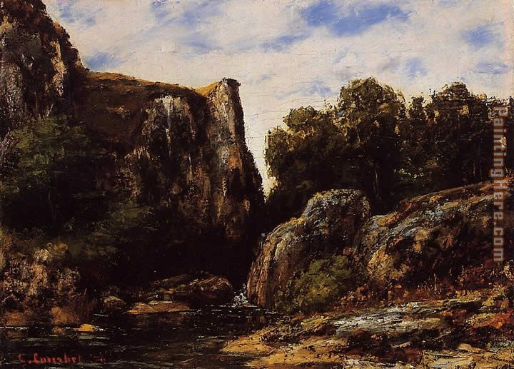 Gustave Courbet A Waterfall in the Jura
